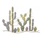 Dmora - Panneau avec cactus, structure en fer, 2,5 x 64 x 90 cm, avec emballage renforcé