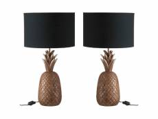 Duo de lampes de chevet résine ananas - pinia - l