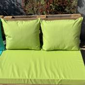 Ensemble de 2 coussins outdoor pour salon palette - Anis - 50 x 60 cm