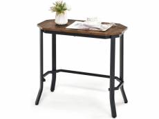 Giantex table d'appoint industrielle, 64 x 32 x 61,5 cm, bout de canapé avec structure en acier stable, pour salon, chambre, bureau