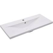 Helloshop26 - Lavabo salle de bain encastré 91 cm céramique blanc - Blanc