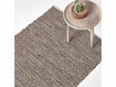 Homescapes tapis en cuir recyclé marron à motif losanges