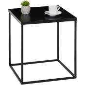 Idimex - Table d'appoint hilar table basse de salon table à café bout de canapé design retro vintage industriel, plateau carré en métal noir - Noir