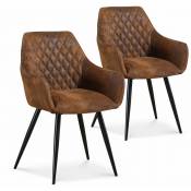 Intensedeco - Lot de 2 chaises Victoria vintage pieds noir - Vintage