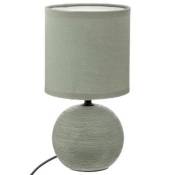 Lampe à Poser Céramique -Boule- 25cm Vert Kaki