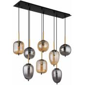 Lampe suspendue plafonnier suspension laiton mat verre ambre lumière de salle à manger