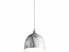 Lampe suspension métal effet marbre blanc reizo 26230