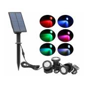 Lampes solaires pour étang RVB super lumineuses IP68