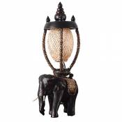 LOFAMI Lampe de style d'éléphant d'art de style thaïlandais,