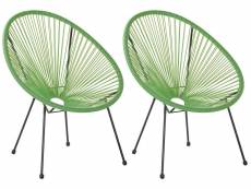 Lot de 2 chaises de jardin vertes acapulco ii 249497