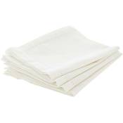 Lot de 4 serviettes de table Jane blanc 40x40cm Atmosphera