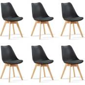 Lot de 6 chaises scandinaves noires - Bjorn - DESIGNETSAMAISON