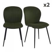 Lot de chaises modernes en velours vert