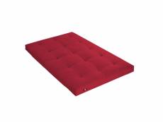 Matelas futon rouge en coton 140x190