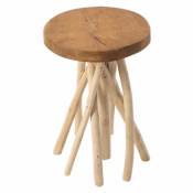 Meubletmoi - Table d'appoint artisanal en bois de teck et piètement emmêlé - okto