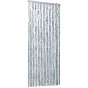 Moustiquaire rideau de porte 90x220 cm en Chenille Blanc et gris - Inlife