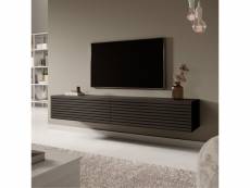 Pavas - meuble tv 175 cm graphite à lamelle
