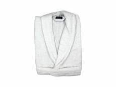 "peignoir de bain col châle 100 % coton coloris - blanc/white, taille - xxl"