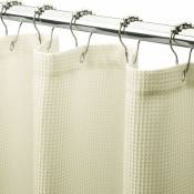 Rideau de douche gaufré, rideau de douche en tissu robuste avec tissage gaufré, rideaux de salle de bain de qualité htelière, 72 x 72 pouces (jaune