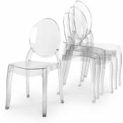 RONDA - Lot de 4 chaises transparentes en plexi - Transparent