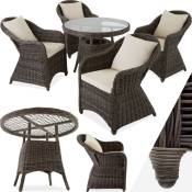 Salon de jardin zurich 4 places - mobilier de jardin, meuble de jardin, ensemble table et chaises de jardin - gris