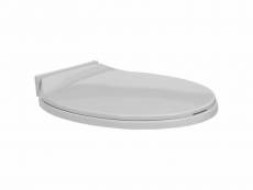 Siège de toilette abattant wc avec couvercle à fermeture en douceur gris clair ovale helloshop26 02_0002915