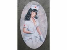 "sticker bettie page infirmiere autocollant rond pin up jolie"