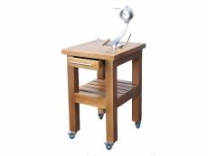 Table à jambon en bois avec support à jambon rotatif à 360º en acier inoxydable - longueur 57 x profondeur 51 x hauteur 90 cm