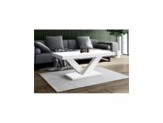 Table basse design laquée 120 x 60 x 49 cm - blanc 3908
