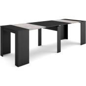 Table console extensible, Console meuble, 260, Pour 12 personnes, Table à Manger, Style moderne, Noir - Skraut Home