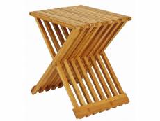 Table d'appoint pliante en bambou coloris nature - dim : l40 x p33 x h44 cm