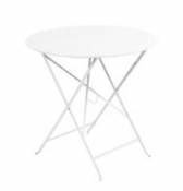 Table pliante Bistro / Ø 77cm - Trou pour parasol - Fermob blanc en métal