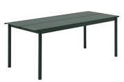 Table rectangulaire Linear / Acier - 200 x 75 cm - Muuto vert en métal