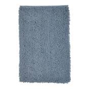 Tapis de bain mèche uni en Polyester Bleu ardoise 50x80 cm