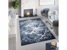 Tapiso tapis de salon chambre poils courts toscana bleu marine imprimé marbre 160x230 cm 21021 PRINT 1,60*2,30 TOSCANA