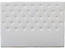 Tête de lit capitonnée "déco" - 189 cm - blanc -