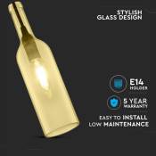 V-tac - Lustre led en forme de bouteille en verre avec douille E14 (Max 60W) Couleur Ambre