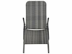 Vidaxl chaise longue pliable résine tressée gris 48128