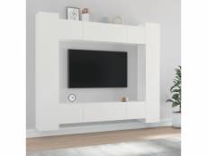 Vidaxl ensemble de meubles tv 8 pcs blanc bois d'ingénierie