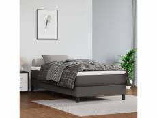 Vidaxl sommier à ressorts de lit gris 90x190 cm similicuir