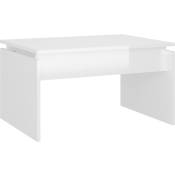 Vidaxl - Table basse Blanc brillant 68x50x38 cm Aggloméré Blanc brillant