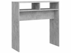 Vidaxl table console gris béton 78x30x80 cm aggloméré