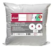 Abeil - Lot de 2 Oreillers double confort 100% Coton