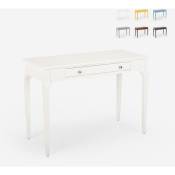 Ahd Amazing Home Design - Table console élégante et fonctionnelle en bois shabby chic Toscano Couleur: Blanc