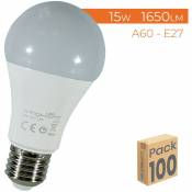 Ampoule LED A60 E27 15W 1650LM | Blanc froid 6500K - Pack 100 pcs. - Blanc froid 6500K