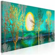Artgeist - Tableau Golden Forest Étroit - 150 x 50 cm - Vert