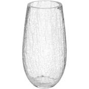 Atmosphera - Vase bombé verre craquelé H27cm créateur d'intérieur - Transparent
