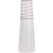 Beliani - Vase Déco Blanc Brillant avec Détails en Métal Argenté à Poser Sur Table ou Buffet de Tous Les Styles de Décoration