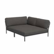 Canapé droit Level Cozy / Assise profonde - Angle droite - L 173,5 x P 139 cm - Houe gris en tissu