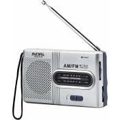 Ccykxa - Radio Portable Petit Poste Radio Argent fm/am (mw), Bouton de Réglage Extra Large, Mini Radio avec Haut-Parleur Intégré, Alimenté par Pile
